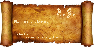 Masan Zakeus névjegykártya